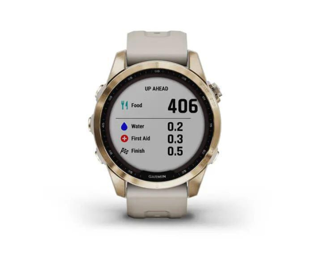 GARMIN Fenix 7S Sapphire Solar Kremowozloty tytan z jasnopiaskowym paskiem 010-02539-21 - 1467053 - zdjęcie 8
